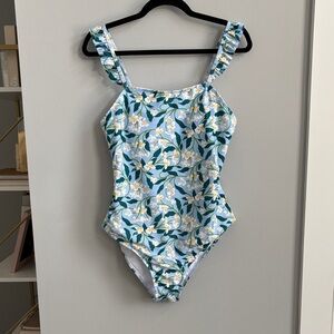 Floral Blue Women's One Piece Swimsuit